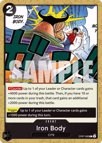 Iron Body (OP07-095), 500 Years in the Future Pre-Release Cards — One Piece card price
