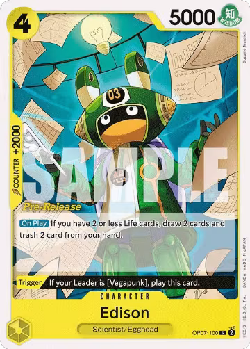 Edison (OP07-100), 500 Years in the Future Pre-Release Cards — One Piece card price