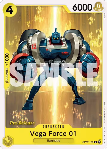 Vega Force 01 (OP07-108), 500 Years in the Future Pre-Release Cards — One Piece card price