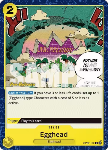 Egghead (OP07-117), 500 Years in the Future Pre-Release Cards — One Piece card price
