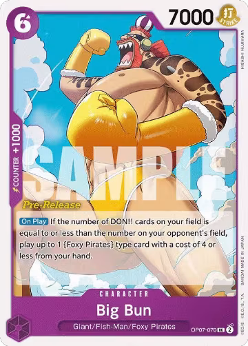 Big Bun (OP07-070), 500 Years in the Future Pre-Release Cards — One Piece card price