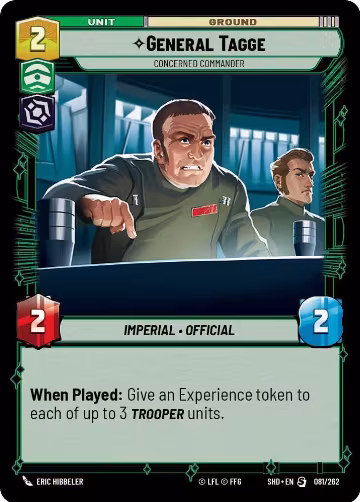 General Tagge - Concerned Commander (081/262), Shadows of the Galaxy — Star Wars card price