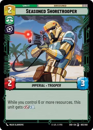 Seasoned Shoretrooper (083/262), Shadows of the Galaxy — Star Wars card price