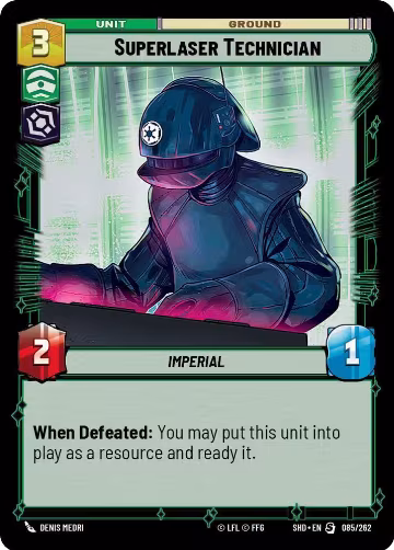 Superlaser Technician (085/262), Shadows of the Galaxy — Star Wars card price