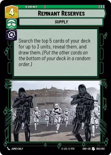Remnant Reserves (093/262), Shadows of the Galaxy — Star Wars card price
