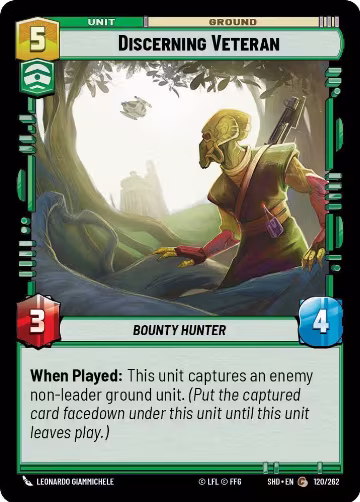 Discerning Veteran (120/262), Shadows of the Galaxy — Star Wars card price