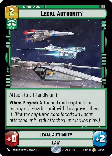 Legal Authority (124/262), Shadows of the Galaxy — Star Wars card price