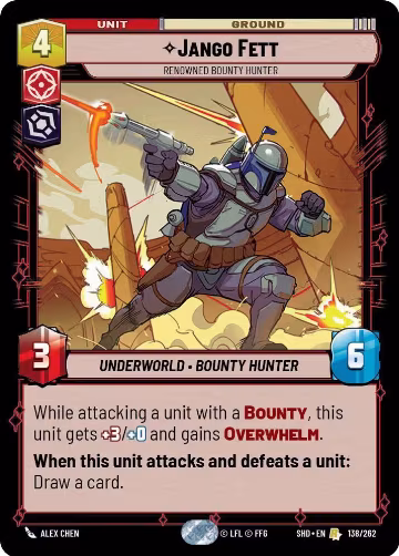 Jango Fett - Renowned Bounty Hunter (138/262), Shadows of the Galaxy — Star Wars card price