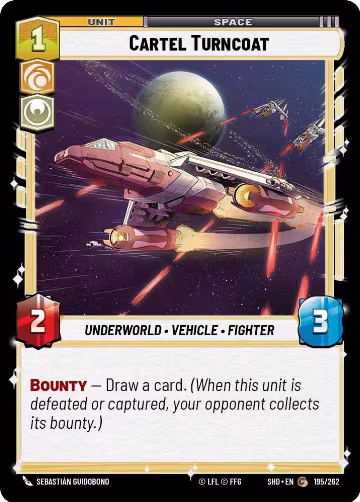 Cartel Turncoat (195/262), Shadows of the Galaxy — Star Wars card price