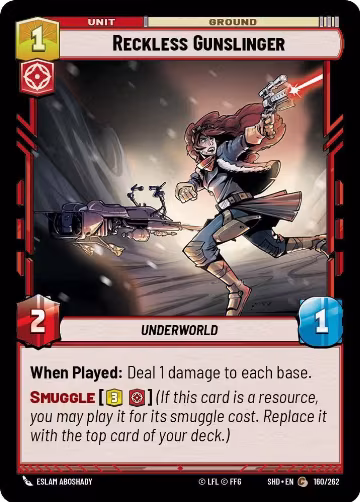 Reckless Gunslinger (160/262), Shadows of the Galaxy — Star Wars card price