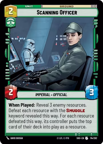 Scanning Officer (114/262), Shadows of the Galaxy — Star Wars card price