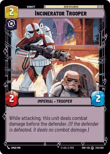 Incinerator Trooper (234/262), Shadows of the Galaxy — Star Wars card price