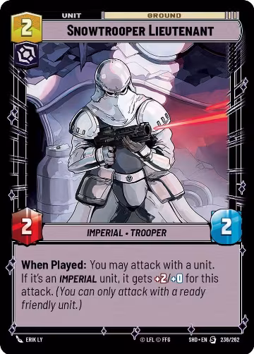 Snowtrooper Lieutenant (236/262), Shadows of the Galaxy — Star Wars card price