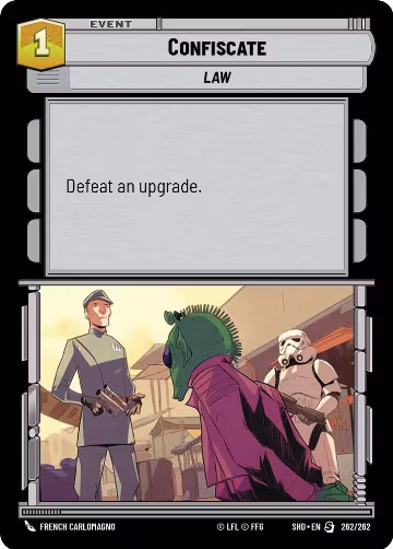 Confiscate (262/262), Shadows of the Galaxy — Star Wars card price