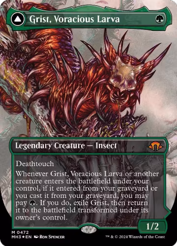 Grist, Voracious Larva (Borderless) (Textured Foil) (472), Modern Horizons 3 — Magic card price