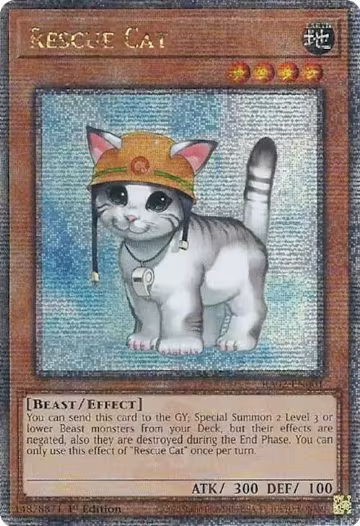 Rescue Cat (Quarter Century Secret Rare) (RA02-EN001), 25th Anniversary Rarity Collection II — Yu-Gi-Oh! card price