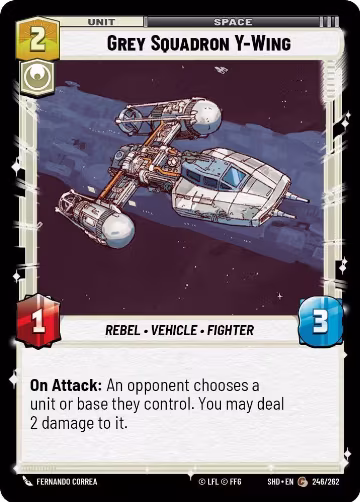 Grey Squadron Y-Wing (246/262), Shadows of the Galaxy — Star Wars card price