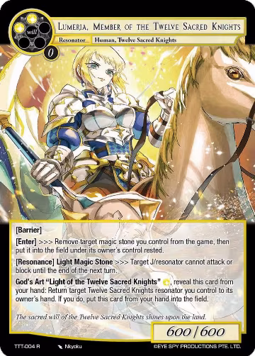 Lumeria, Member of the Twelve Sacred Knights (TTT-004 R), Thoth of the Trinity — Force of Will card price