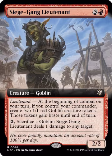 Siege-Gang Lieutenant (Extended Art) (Ripple Foil) (61), Commander: Modern Horizons 3 — Magic card price