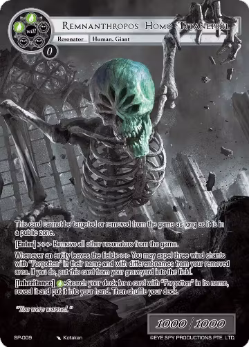 Remnanthropos Homo Titanephil (Uber Rare) (SP-009), Thoth of the Trinity — Force of Will card price