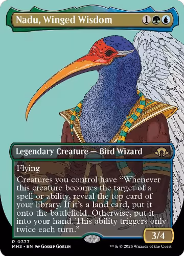 Nadu, Winged Wisdom (Borderless) (377), Modern Horizons 3 — Magic card price