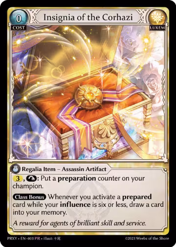 Insignia of the Corhazi (003), Proxia's Vault — Grand Archive card price