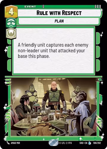 Rule with Respect (106/262), Shadows of the Galaxy — Star Wars card price