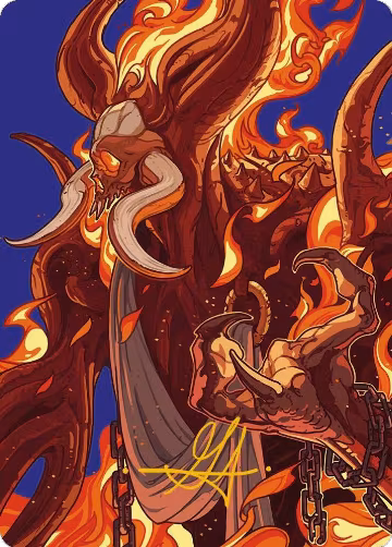 Phlage, Titan of Fire's Fury Art Card (Gold-Stamped Signature) (50), Art Series: Modern Horizons 3 — Magic card price