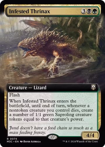 Infested Thrinax (Extended Art) (Ripple Foil) (74), Commander: Modern Horizons 3 — Magic card price
