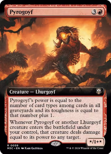 Pyrogoyf (Extended Art) (Ripple Foil) (59), Commander: Modern Horizons 3 — Magic card price