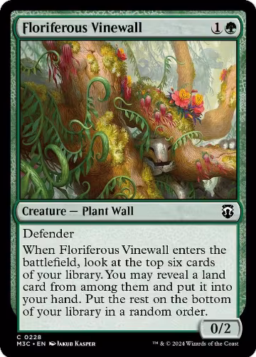Floriferous Vinewall (Ripple Foil) (228), Commander: Modern Horizons 3 — Magic card price