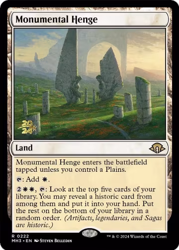 Monumental Henge (222), Prerelease Cards — Magic card price