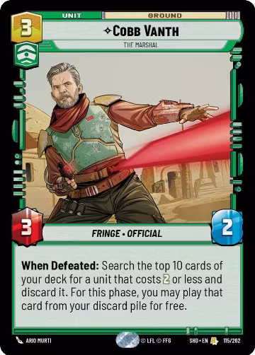 Cobb Vanth - The Marshal (115/262), Shadows of the Galaxy — Star Wars card price