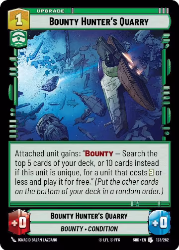 Bounty Hunter's Quarry (123/262), Shadows of the Galaxy — Star Wars card price