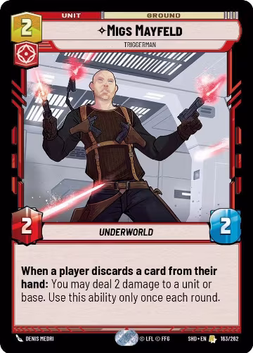 Migs Mayfeld - Triggerman (163/262), Shadows of the Galaxy — Star Wars card price