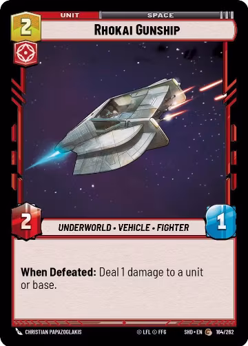 Rhokai Gunship (164/262), Shadows of the Galaxy — Star Wars card price