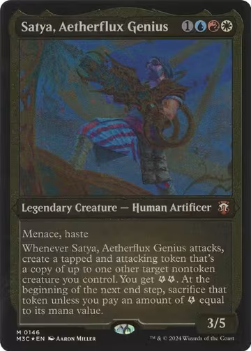 Satya, Aetherflux Genius (Display Commander) - Thick Stock (146), Commander: Modern Horizons 3 — Magic card price