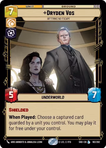 Dryden Vos - Offering No Escape (192/262), Shadows of the Galaxy — Star Wars card price