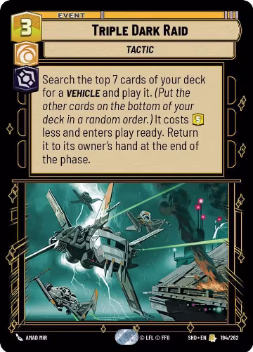 Triple Dark Raid (194/262), Shadows of the Galaxy — Star Wars card price