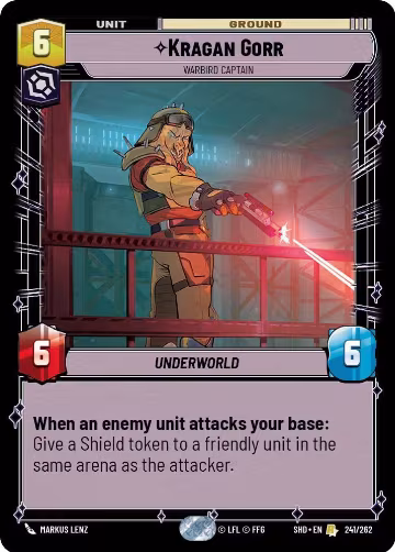 Kragan Gorr - Warbird Captain (241/262), Shadows of the Galaxy — Star Wars card price