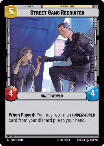 Street Gang Recruiter (260/262), Shadows of the Galaxy — Star Wars card price