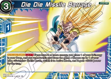 Die Die Missile Barrage (BT25-049), Legend of the Dragon Balls — DB Super card price