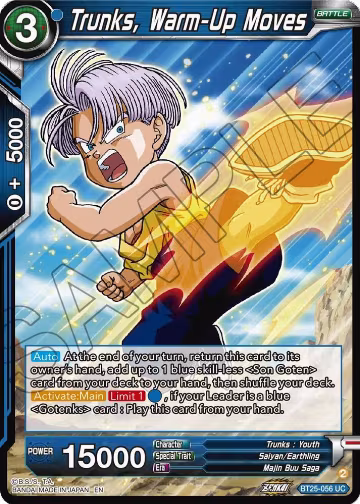 Trunks, Warm-Up Moves (BT25-056), Legend of the Dragon Balls — DB Super card price