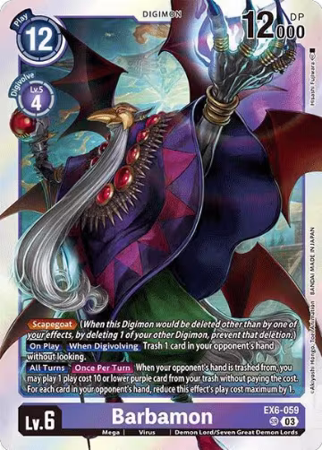 Barbamon (EX6-059 SR), Infernal Ascension — Digimon card price