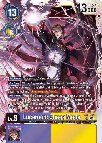 Lucemon: Chaos Mode (EX6-054 SR), Infernal Ascension — Digimon card price