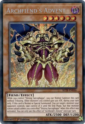 Archfiend's Advent (BLTR-EN046), Battles of Legend: Terminal Revenge — Yu-Gi-Oh! card price