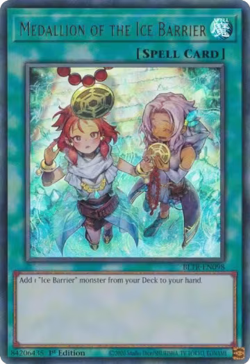 Medallion of the Ice Barrier (Alternate Art) (BLTR-EN098), Battles of Legend: Terminal Revenge — Yu-Gi-Oh! card price