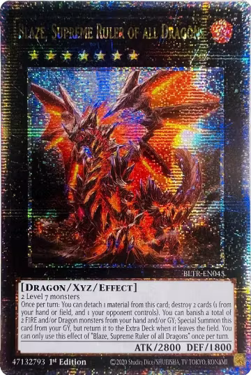 Blaze, Supreme Ruler of all Dragons (Quarter Century Secret Rare) (BLTR-EN045), Battles of Legend: Terminal Revenge — Yu-Gi-Oh! card price