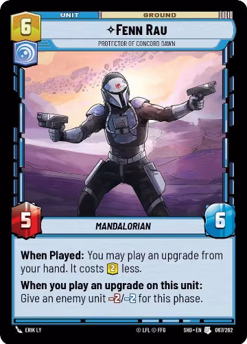 Fenn Rau - Protector of Concord Dawn (067/262), Shadows of the Galaxy — Star Wars card price