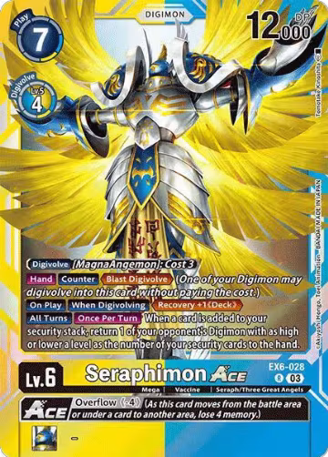 Seraphimon ACE (EX6-028 R), Infernal Ascension — Digimon card price